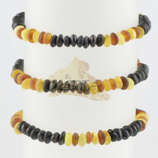 Multicolored beads bracelet with amber